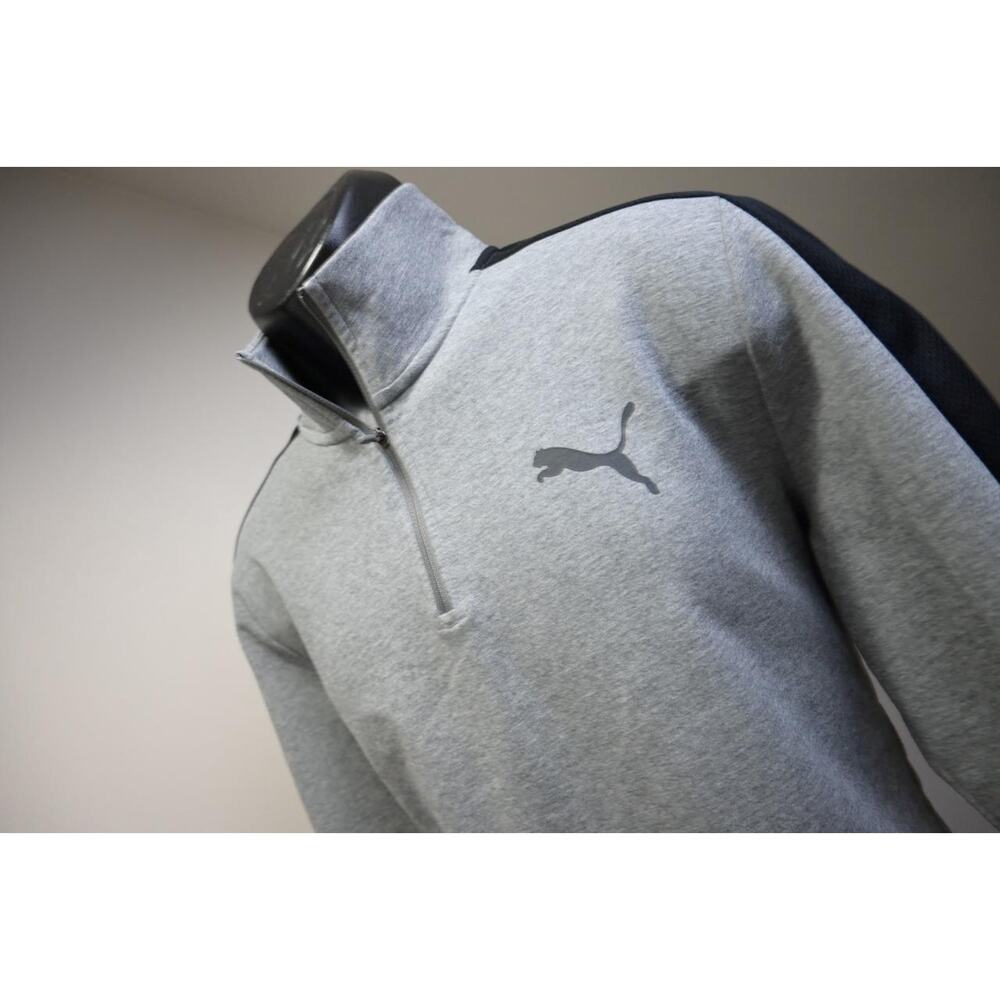 Puma Track Jacket Jogger 1/4 Zip Neck Long Sleeve Athletic Mens Sz Large